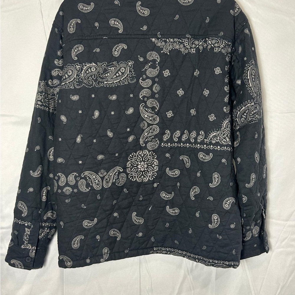 Original Use Paisley Quilted Shirt Jacket - Black and White - Picture 4 of 6